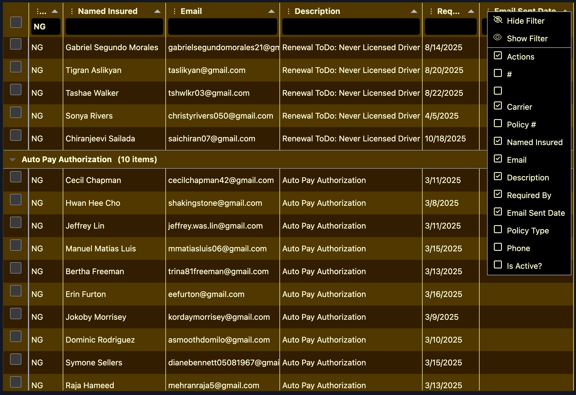 Customer Data Interface